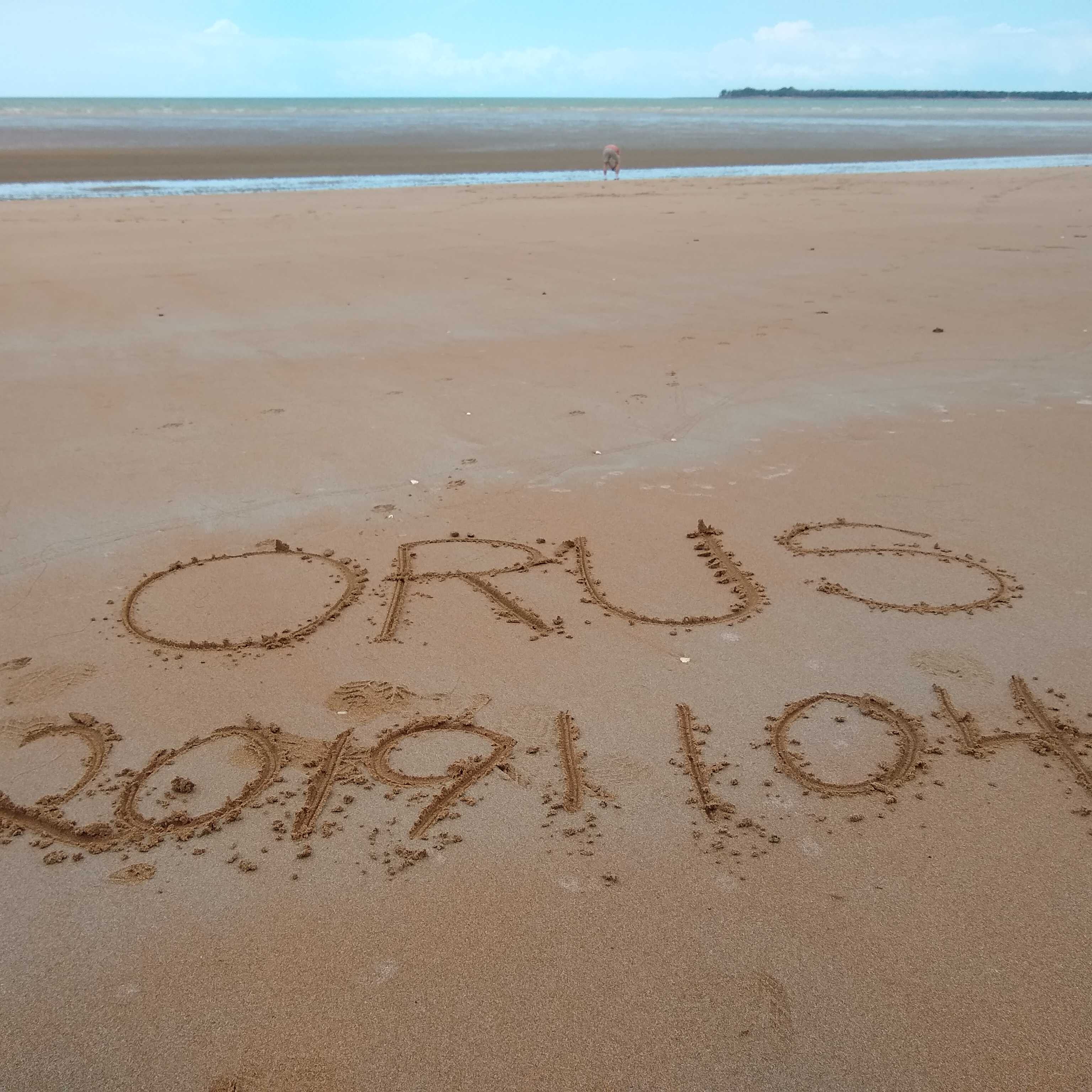 The Lucy Occultation team on the beach in Northern Australia preparing to observe Orus passing in front of a star, occulting it.