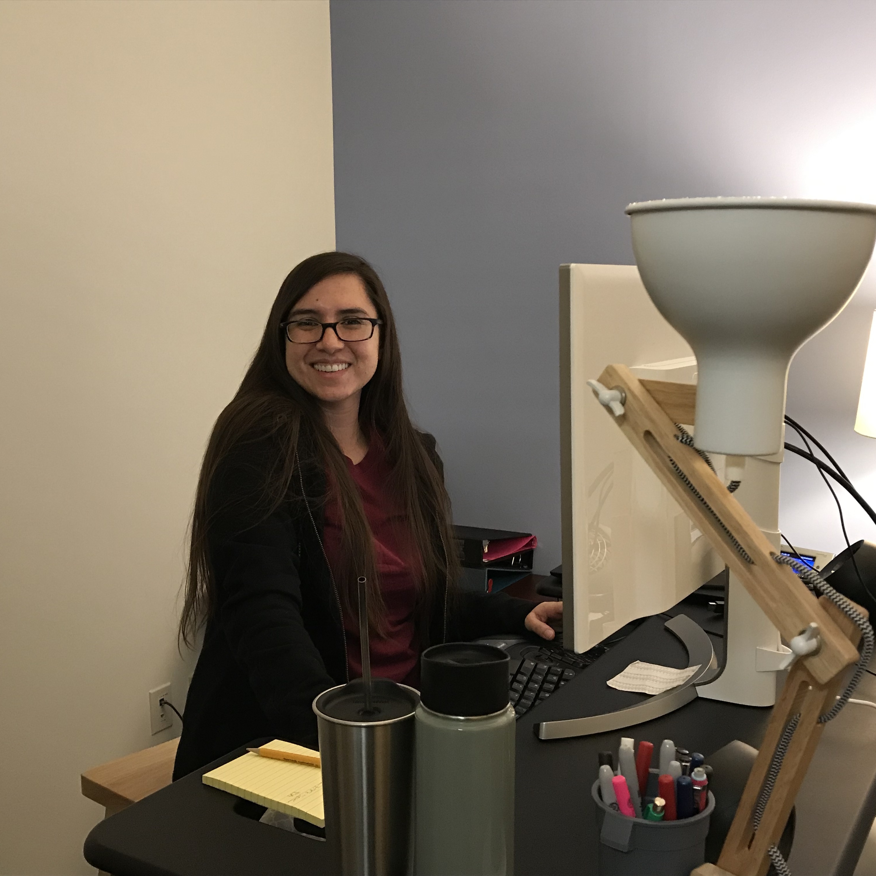 Ashley Flores keeping track of Lucy costs at Southwest Research Institute.