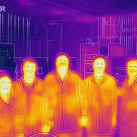 The avionics team takes at themselves in Infrared at Lockheed Martin in Littleton, Colorado.