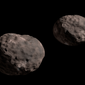 Artist rendition of Patroclus and Menoetius, shown left and right, respectfully. We won't know what they actually look like until Lucy gets there in 2033!